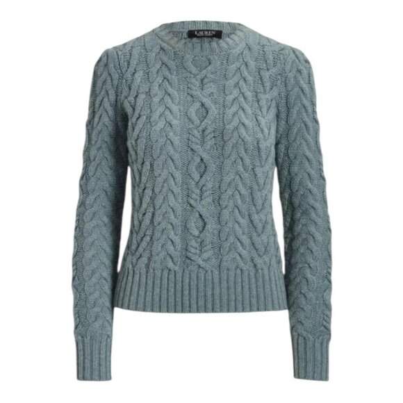 Lauren Ralph Lauren Sweaters - $359 Lauren Ralph Lauren Aran Knit Wool Cashmere Sweater Green Small Petite